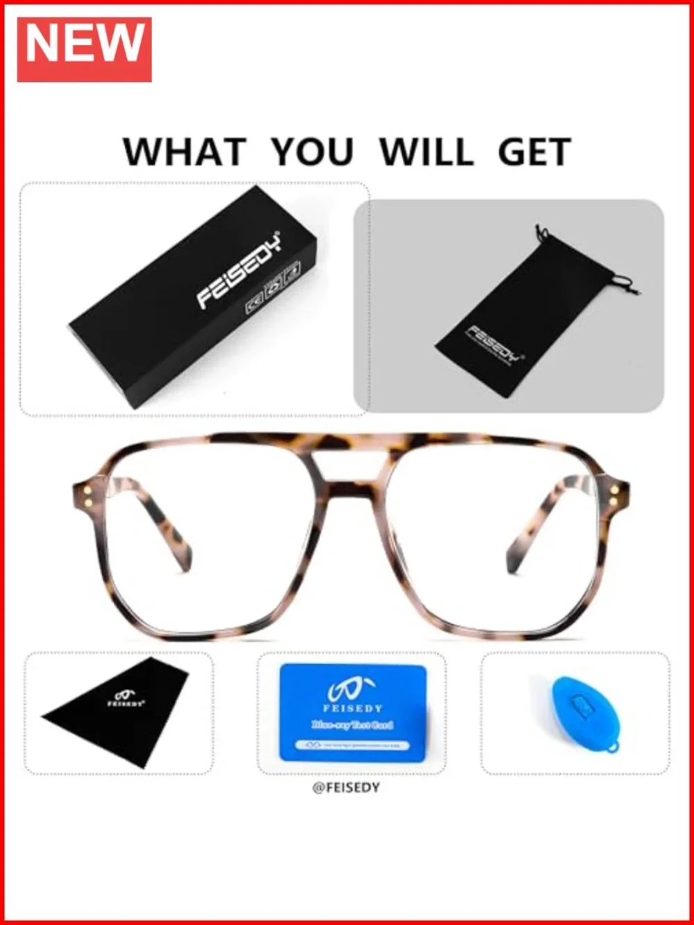Blue Light Blocking Glasses for Women Men Oversized Pilot Lightweight